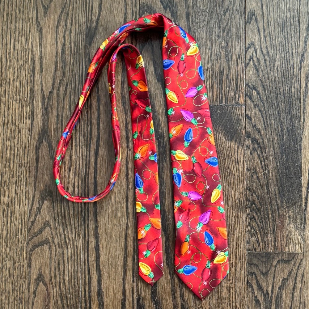 Jerry Garcia‎ Christmas Lights Tie Red Another Butterfly Collection 78 Holiday